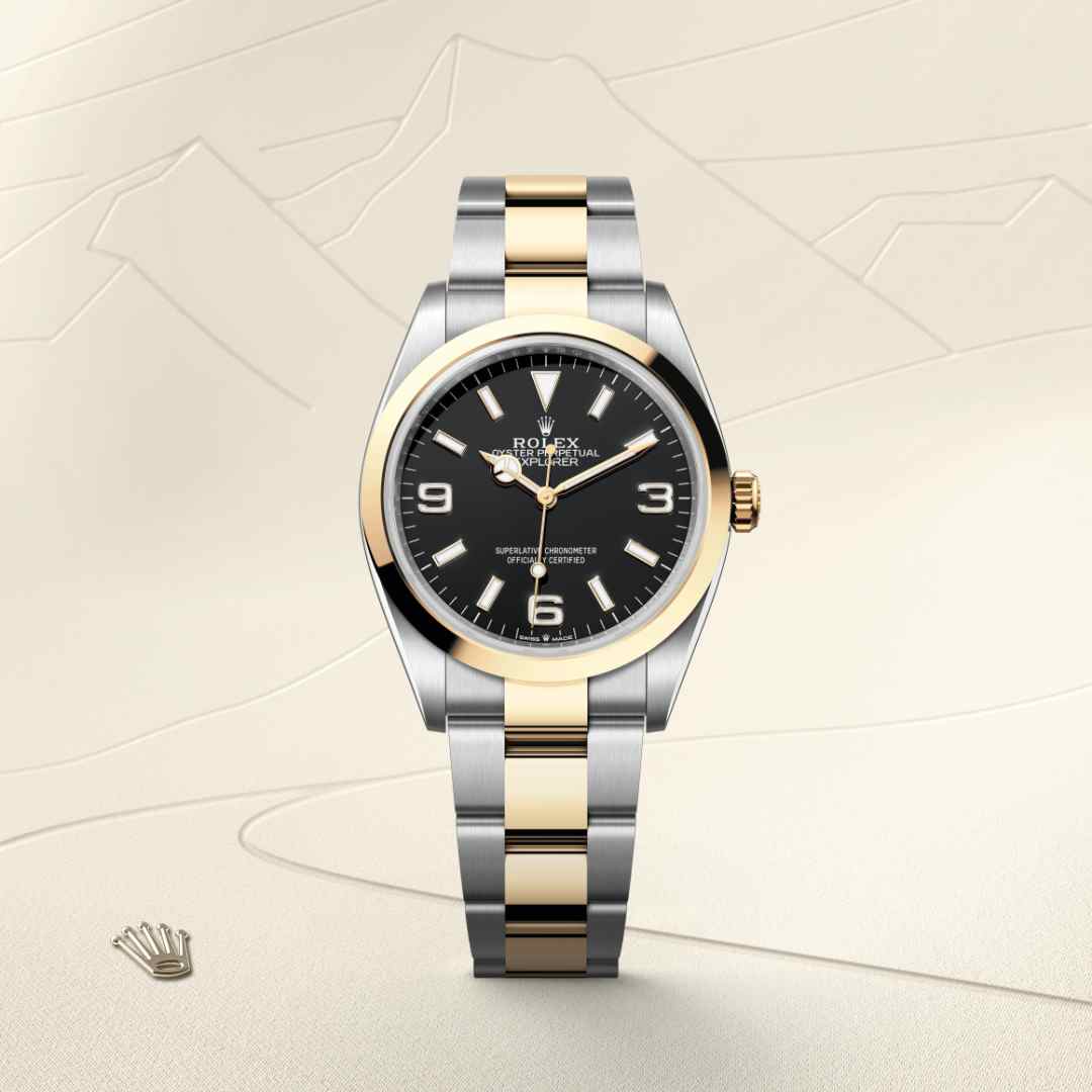 Rolex Explorer 36 Oyster, 36 mm, Oystersteel and yellow gold M124273-0001