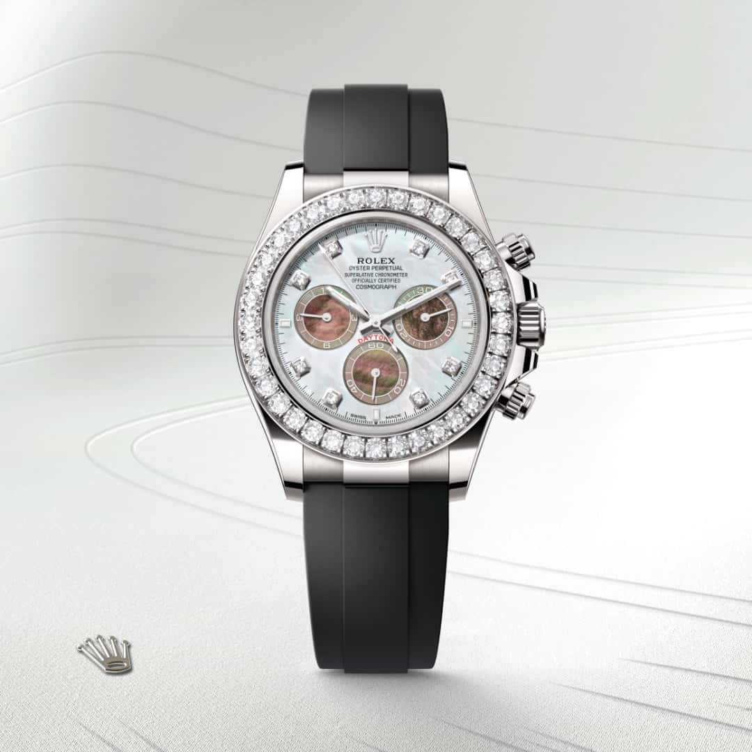 Rolex Cosmograph Daytona Oyster, 40 mm, Weißgold mit Diamanten M126589RBR-0001