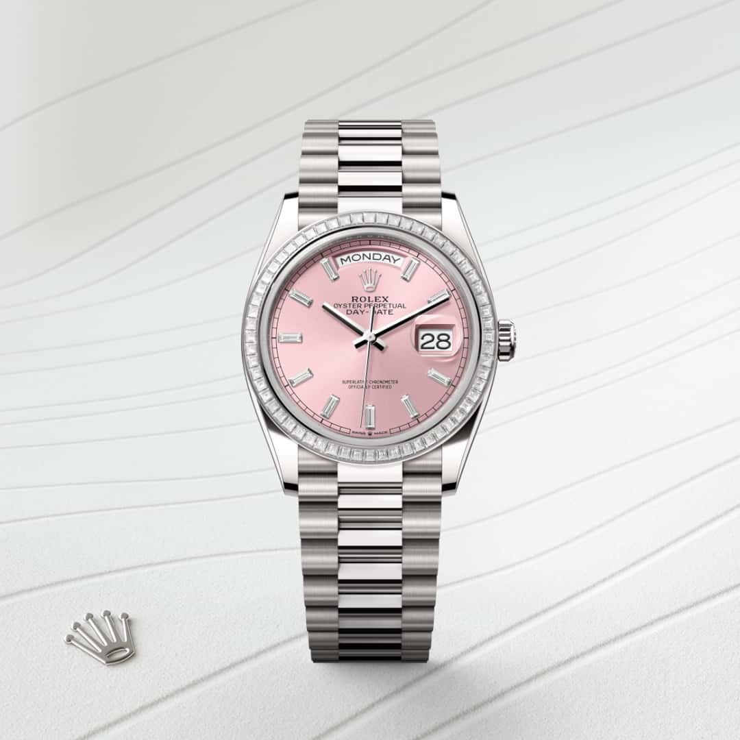 Rolex Day-Date 36 Oyster, 36 mm, white gold and diamonds M128399TBR-0029