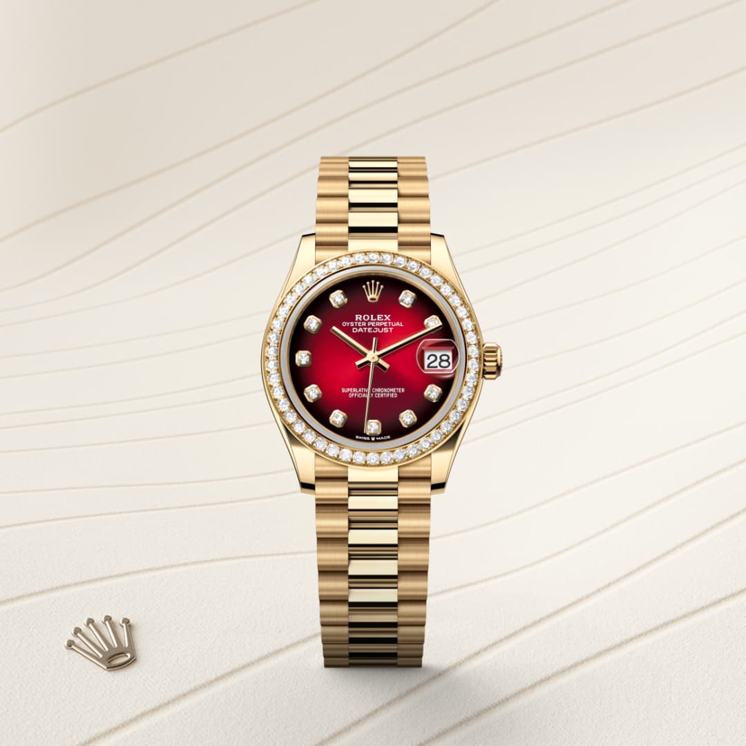 Rolex Datejust 31 Oyster, 31 mm, yellow gold and diamonds M278288RBR-0041