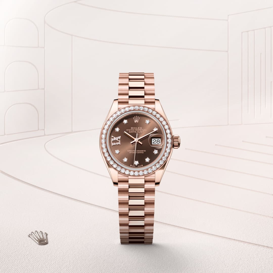 Rolex Lady-Datejust Oyster, 28 mm, Everose gold and diamonds M279135RBR-0001