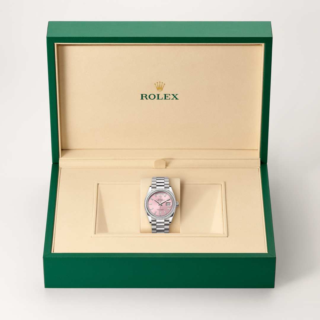 Rolex Day-Date 36 Oyster, 36 mm, white gold and diamonds M128399TBR-0029
