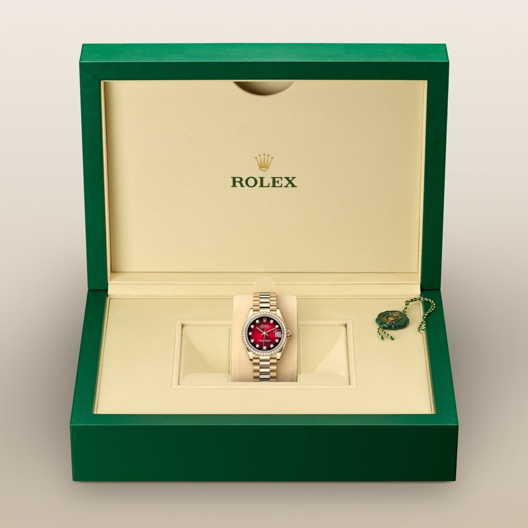 Rolex Datejust 31 Oyster, 31 mm, yellow gold and diamonds M278288RBR-0041