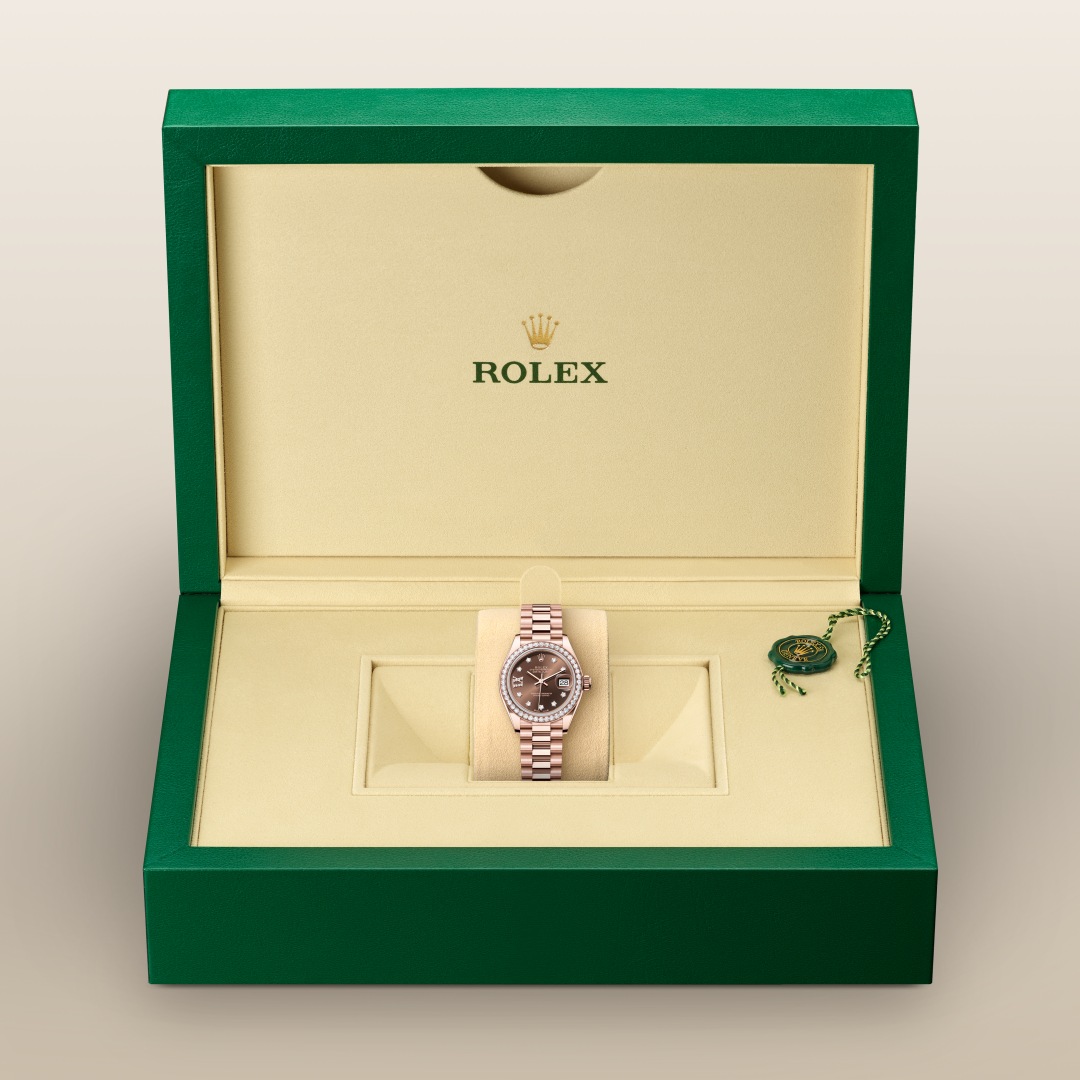 Rolex Lady-Datejust Oyster, 28 mm, Everose gold and diamonds M279135RBR-0001