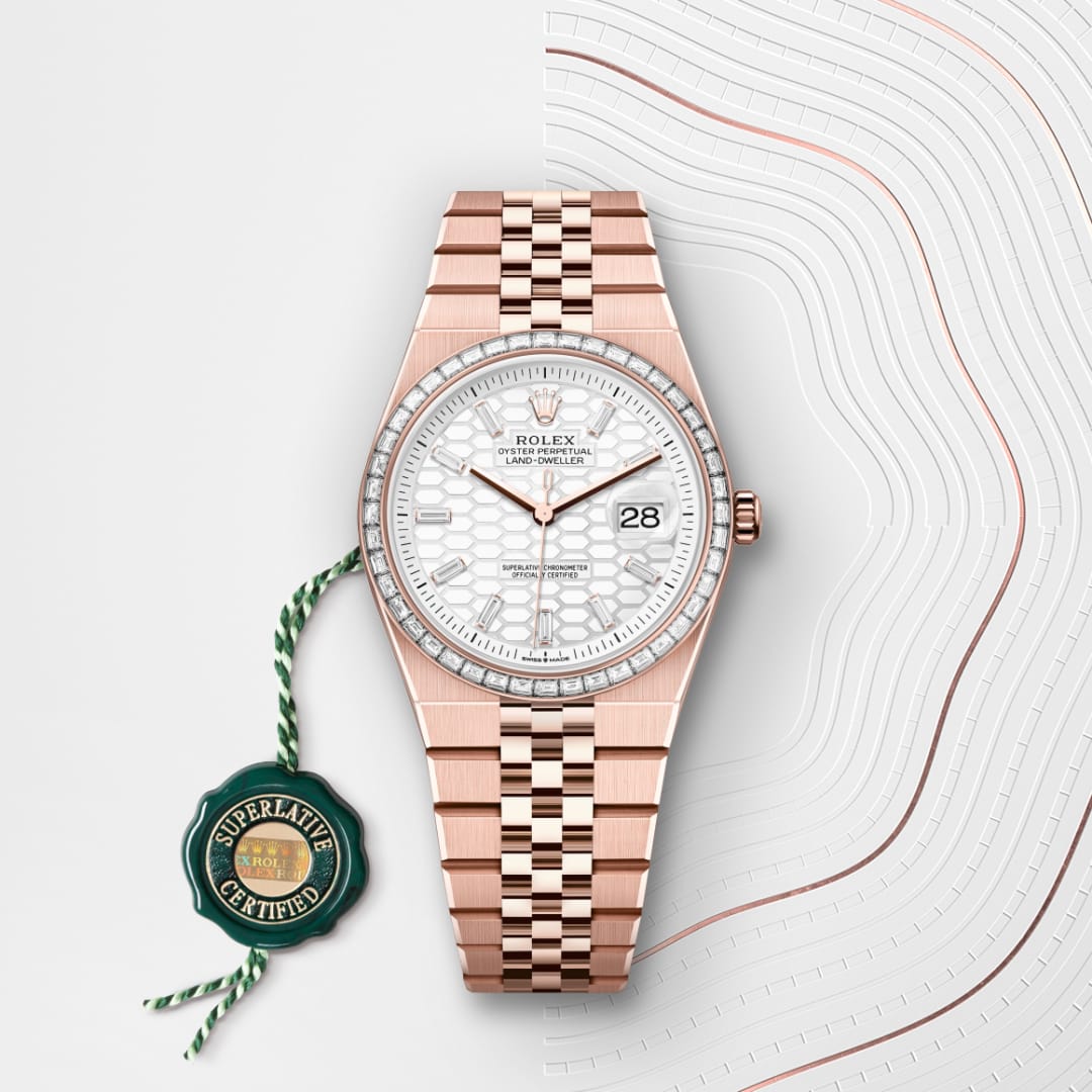 Rolex Land-Dweller 36 Oyster, 36 mm, Everose gold and diamonds M127285TBR-0002