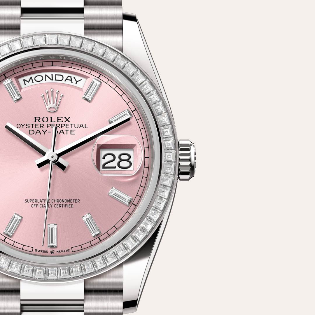 Rolex Day-Date 36 Oyster, 36 mm, white gold and diamonds M128399TBR-0029