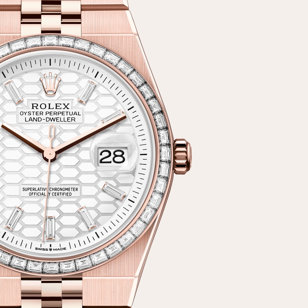 Rolex Land-Dweller 36 Oyster, 36 mm, Everose gold and diamonds M127285TBR-0002