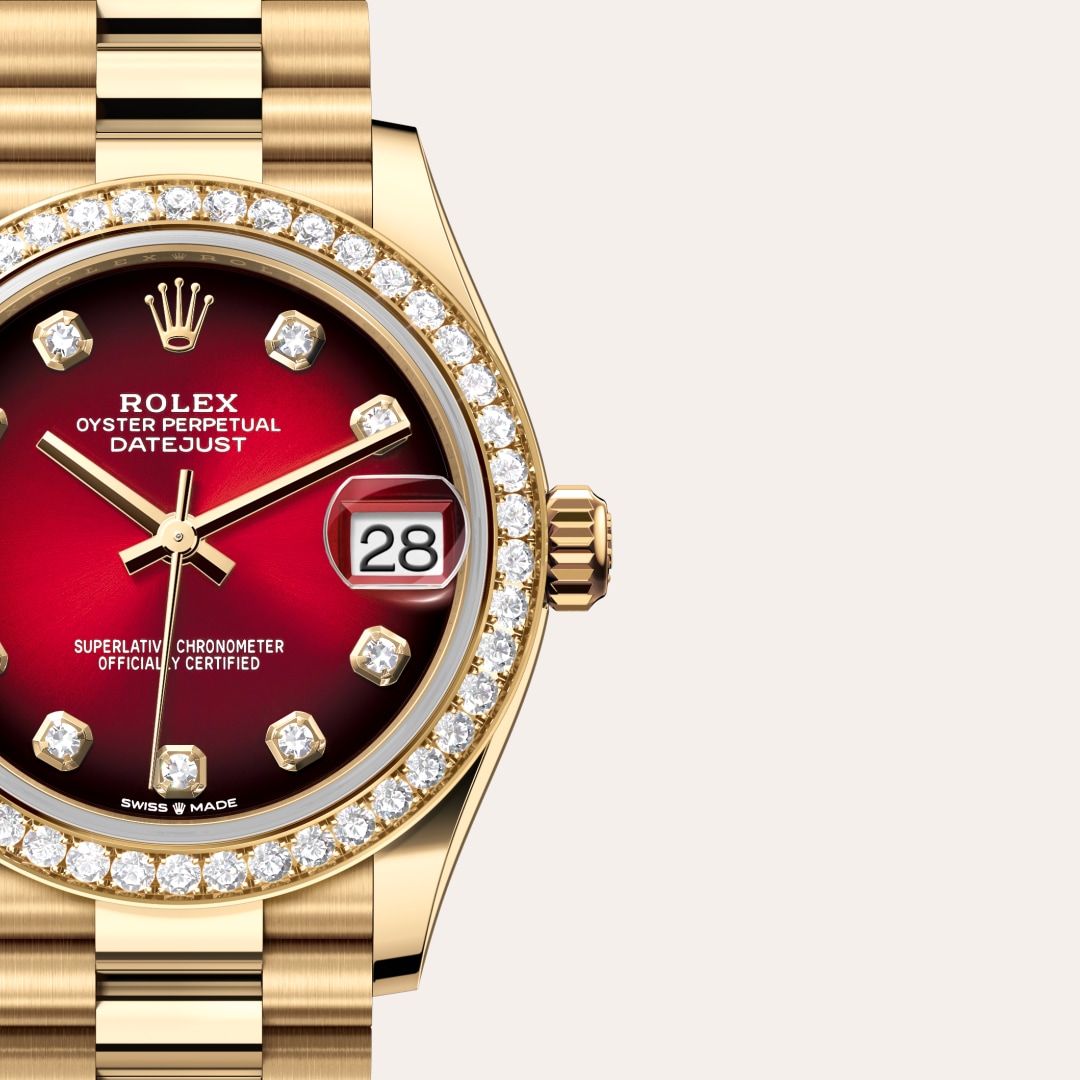 Rolex Datejust 31 Oyster, 31 mm, yellow gold and diamonds M278288RBR-0041