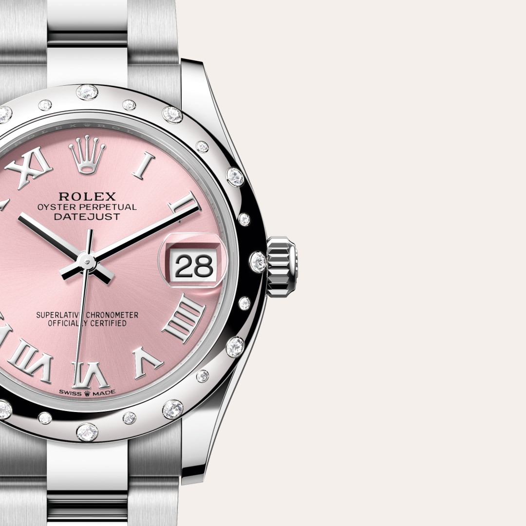 Rolex Datejust 31 Oyster, 31 mm, Oystersteel, white gold and diamonds M278344RBR-0021
