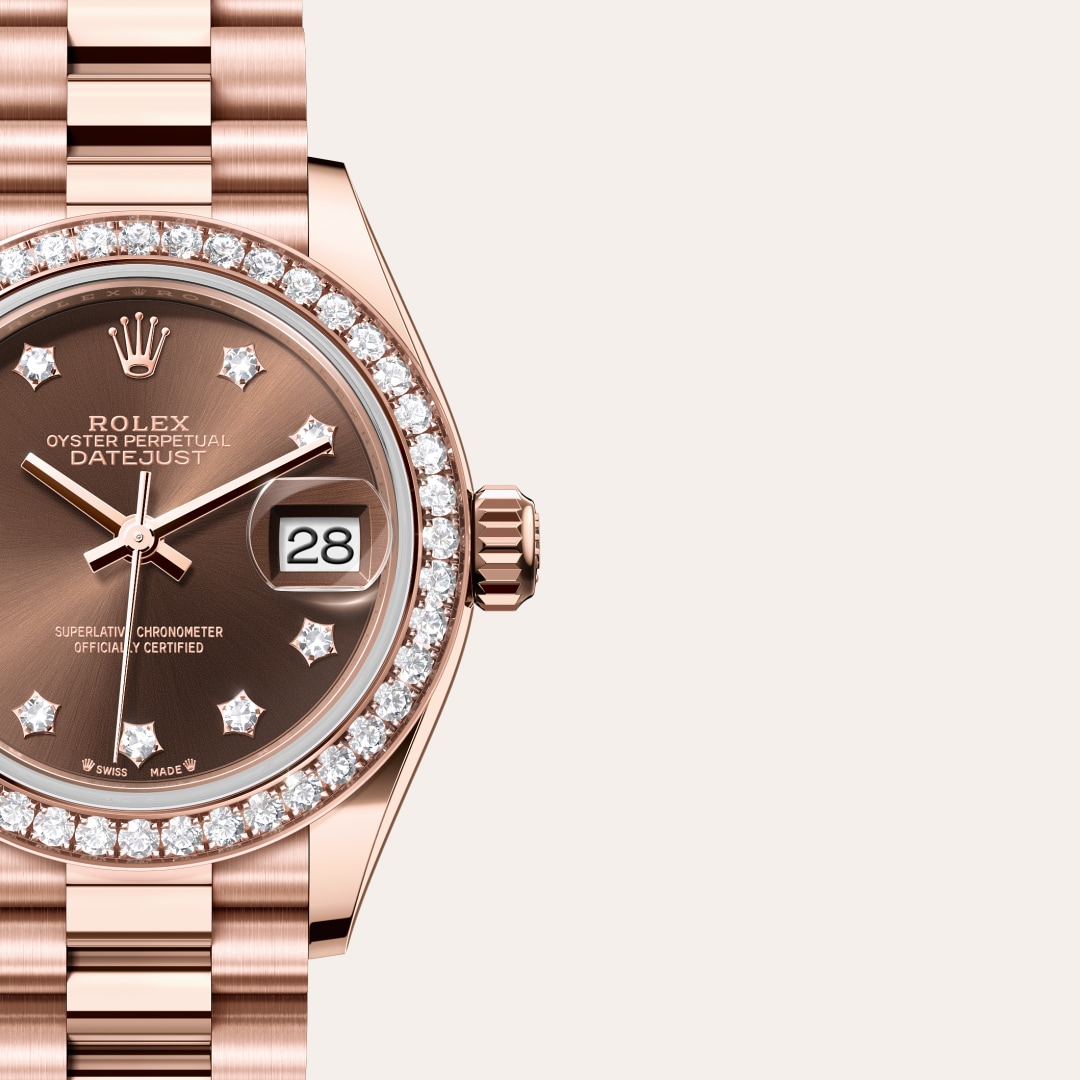 Rolex Lady-Datejust Oyster, 28 mm, Everose gold and diamonds M279135RBR-0001