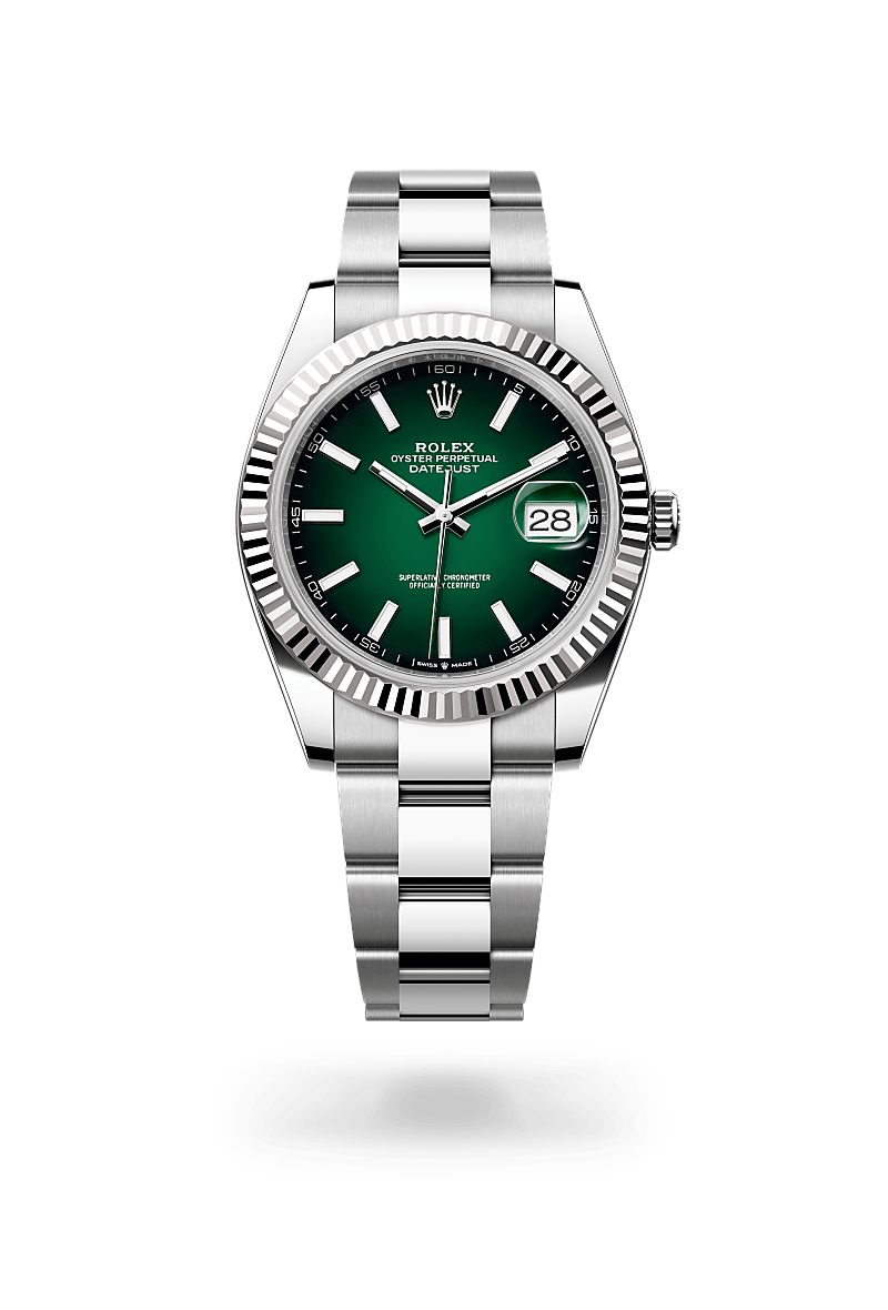 Rolex Datejust 41 Oyster, 41 mm, Edelstahl Oystersteel und Weißgold m126334-0033