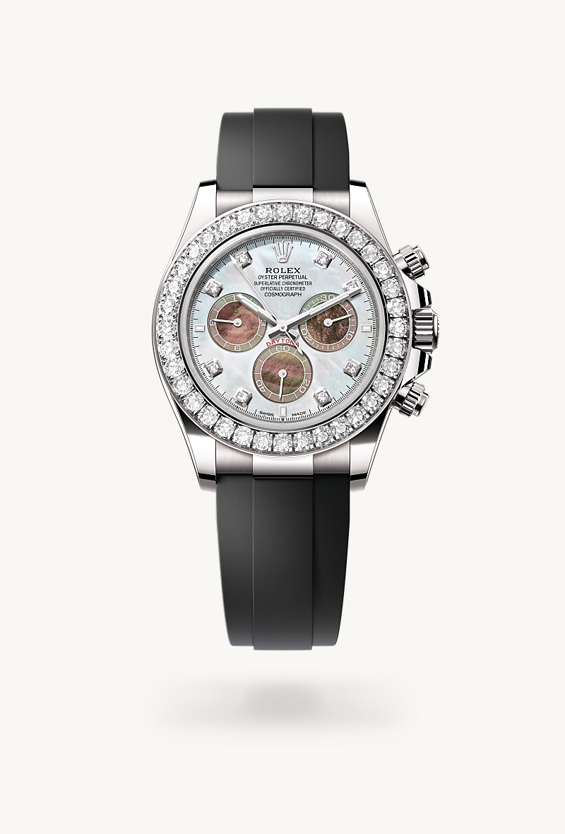 Rolex Cosmograph Daytona Oyster, 40 mm, Weißgold mit Diamanten M126589RBR-0001