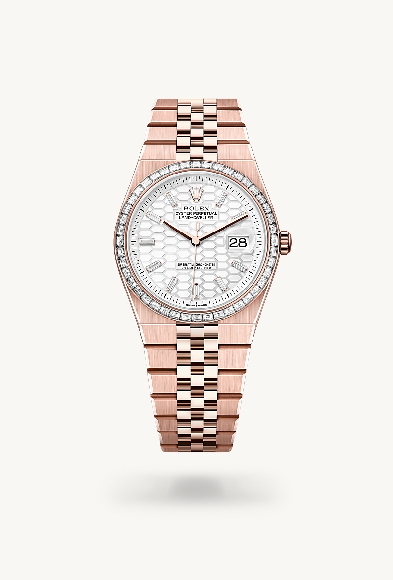 Rolex Land-Dweller 36 Oyster, 36 mm, Everose gold and diamonds M127285TBR-0002