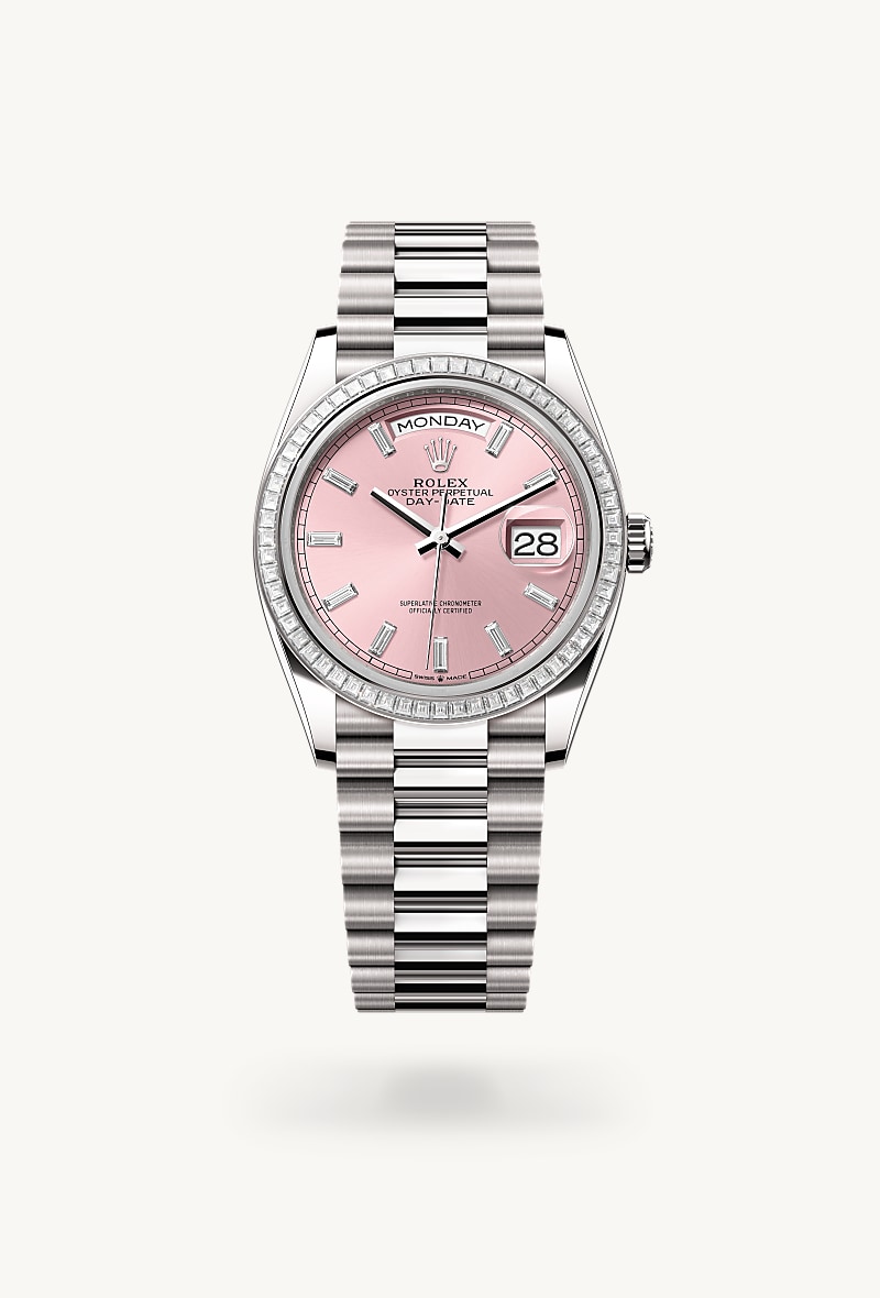 Rolex Day-Date 36 Oyster, 36 mm, white gold and diamonds M128399TBR-0029