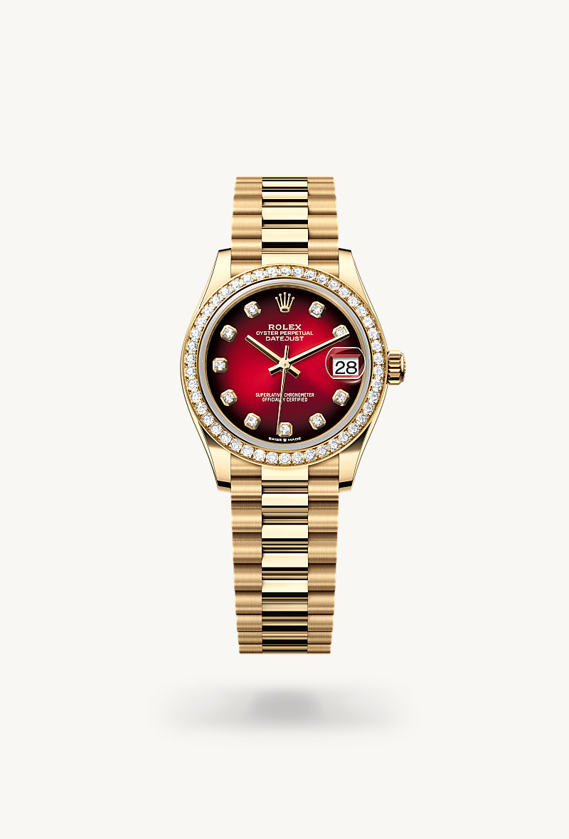 Rolex Datejust 31 Oyster, 31 mm, yellow gold and diamonds M278288RBR-0041
