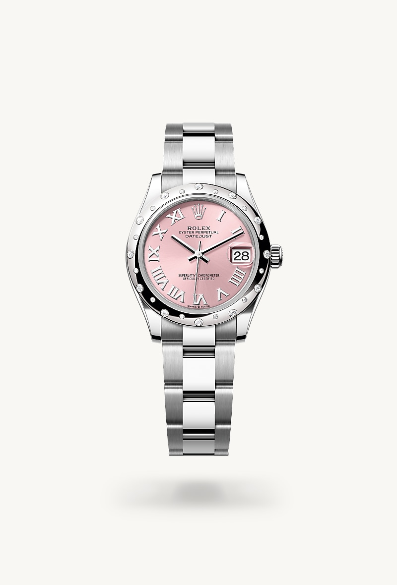 Rolex Datejust 31 Oyster, 31 mm, Oystersteel, white gold and diamonds M278344RBR-0021