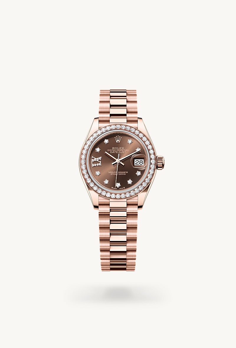 Rolex Lady-Datejust Oyster, 28 mm, Everose gold and diamonds M279135RBR-0001