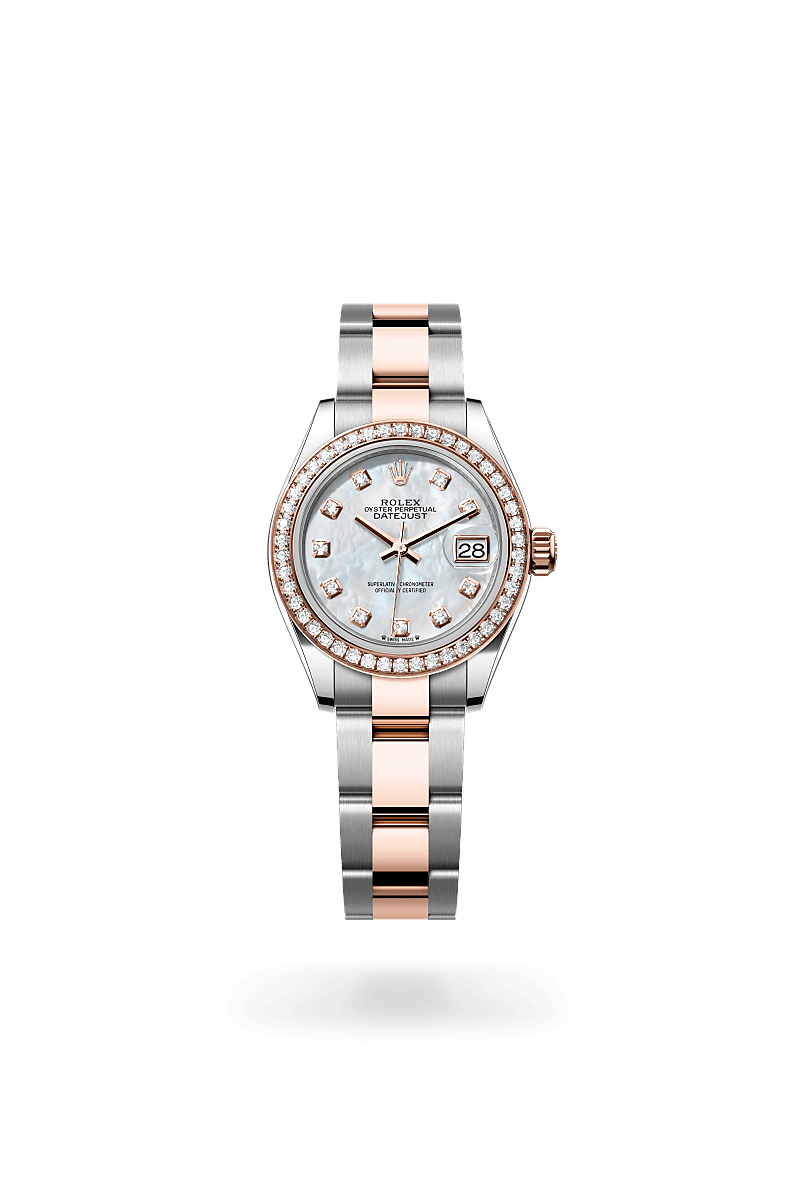 Rolex Lady-Datejust Oyster, 28 mm, Oystersteel, Everose gold and diamonds m279381rbr-0014