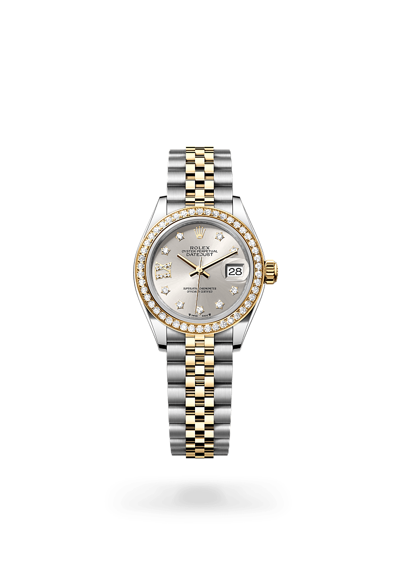 Rolex Lady-Datejust Oyster, 28 mm, Edelstahl Oystersteel und Gelbgold mit Diamanten m279383rbr-0003