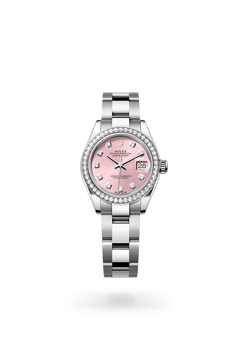 Rolex Lady-Datejust Oyster, 28 mm, Edelstahl Oystersteel und Weißgold mit Diamanten m279384rbr-0004